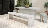 Lyon Outdoor Bench White Terrazzo