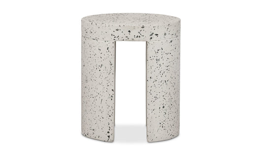 Lyon Outdoor Stool White Terrazzo