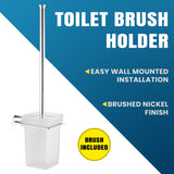 ANZZI Essence Toilet Brush Holder, Wall Mounted, RHINO ALLOY Certified Stainless Steel & Zinc, Brush Included, Scratch Resistant Surface, Multiple Finishes