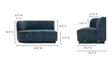 Yoon 2 Seat Sofa Left Nightshade Blue