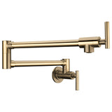 ANZZI Braccia Articulated Pot Filler, Dual Shut-Off Valves, 4 GPM High Flow, 24" Max Reach, Solid Brass Construction, Multiple Finishes