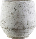 Janamuato White Geometric Cement Outdoor Planter