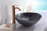 Arc Series 17 in. Bathroom Vessel Sink with Scratch-Tough and Stain-Resistant Non-Porous Surface in Gray Glass