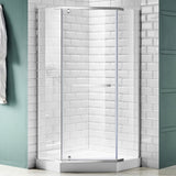 Castle Series 49 in. x 72 in. H Hinged Semi-Frameless Shower Door with Tsunami Guard Tempered Glass