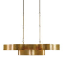 Grand Lotus Oval Gold Chandelier