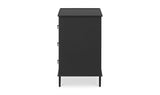 Reagan 3 Drawer Nightstand Black