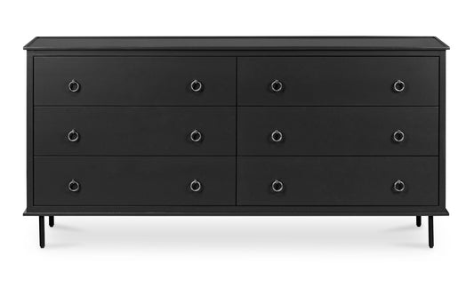 Reagan 6 Drawer Dresser Black