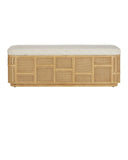 Anisa Sea Sand Storage Bench, Dunmeyer Parchment