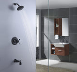 Mesto Series Single Handle Wall Mounted Showerhead and Bath Faucet Set in Oil Rubbed Bronze