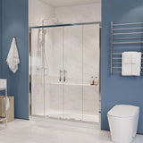 Romance Series 59 to 60 in. x 70 in. Sliding Framed Shower Door with Tsunami Guard Tempered Clear Glass