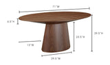 Otago Oval Dining Table Walnut Brown
