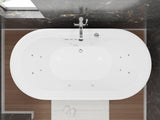 Sofi Series 67 in. x 34 in. Acrylic Combination 50 Gallon Capacity Freestanding Bathtub with Center Drain in White