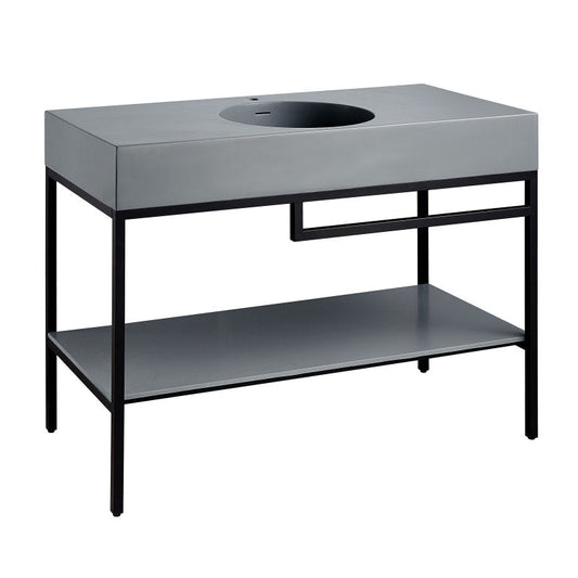 Siena 48 in. Console Sink in Matte Black with Matte Grey Counter Top