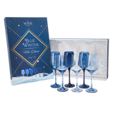 Blue Winter Wine Glasses | Set of 6 | Navy Blue Colors