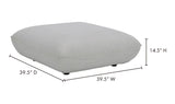 Zeppelin Ottoman Salt Stone White