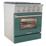 Kucht 30" Gas Range in Stainless Steel with Green Oven Door, KNG301-G