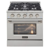 Kucht 30” Pro-Style Kitchen Dual Fuel Range - KDF302/LP-B