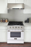 Kucht 30" Propane Range, Stainless Steel White Oven Door, KNG301/LP-W