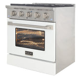 Kucht 30" Propane Range, Stainless Steel White Oven Door, KNG301/LP-W