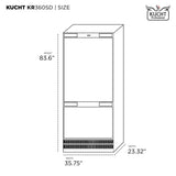 Kucht 36” Built-In, Counter Depth, Stainless Steel Refrigerator KR360SD