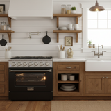 Kucht 36" Gas Range, Stainless Steel with Black Door, KNG361-K