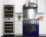 Kucht 36" Gas Range, Stainless Steel with Blue Oven Door, KNG361-B