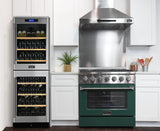 Kucht 36" Gas Range, Stainless Steel with Green Oven Door, KNG361-G