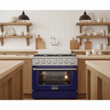 Kucht 36" Propane Range in Stainless Steel, Blue Door, KNG361/LP-B