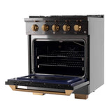 Kucht Gemstone Professional 30 in. 4.2 cu. ft. Propane Gas Range with Sealed Burners and Convection Oven in Titanium Stainless Steel KEG303/LP