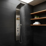 Niagara 64 in. 2-Jetted Full Body Shower Panel with Heavy Rain Shower and Spray Wand in Brushed Stainless Steel