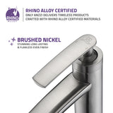 ANZZI Fifth Elegant Vessel Sink Faucet (9.2" H), Single Hole, WaterSense Certified, Rhino Alloy Solid Brass, Various Finishes