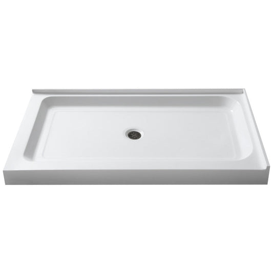 ANZZI Port Series 48" x 36" Corner Shower Pan, Durable Marine Grade Acrylic, cUPC Certified, 1.2 in. Integrated Flange, High-Gloss White
