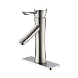 Saga Series Single Hole Single-Handle Low-Arc Bathroom Faucet in Brushed Nickel