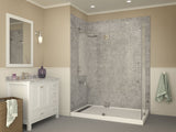 Field Base Series 36 in. L x 60 in. W Corner Shower Shower Pan Base with Left Drain in Glossy White Marine Acrylic