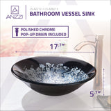 Chrona Series Vessel Sink in Silver Burst