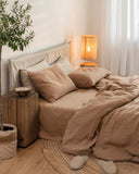 Latte linen fitted sheet