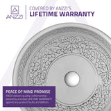 Cadence Series 16 in. Round Bathroom Vessel Sink with Stain-Resistant Non-Porous Surface in Decor White Finish Glass