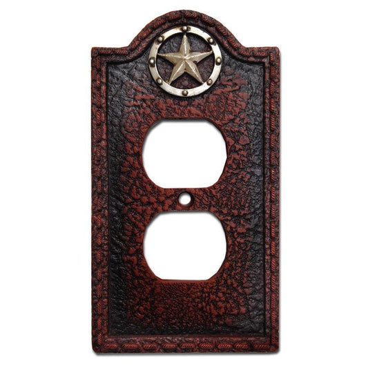 Leather Grain Single Outlet Cover Wall Plate, 4 MOQ