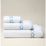 Chain Embroidered Cotton Bath Towels (Set of 2)