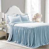 400TC Cotton Sateen Solid Ruffle Bedspread Set