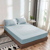 400TC Luxurious Triple Embroidery Sateen Solid Cotton Fitted Sheet