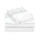 400TC Triple Embroidery Sateen Solid Cotton Sheet Set