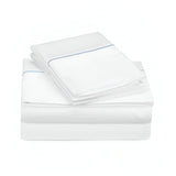 500TC Cotton Single Embroidery Sateen Solid Sheet Set