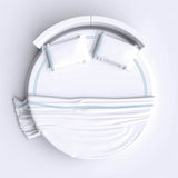 400TC Double Embroidery Sateen Solid Cotton Round Sheet Set