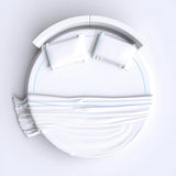 400TC Single Embroidery Sateen Solid Cotton Round Sheet Set