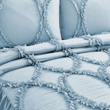 400TC Cotton Sateen Solid Textured Ruffle Bedspread Set