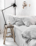 Light gray linen duvet cover