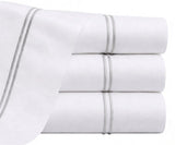Cotton Flat Sheet - Line Embroidery