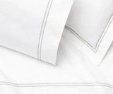 Cotton Flat Sheet - Line Embroidery