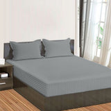 300TC Sateen Stripe Cotton Fitted Sheet